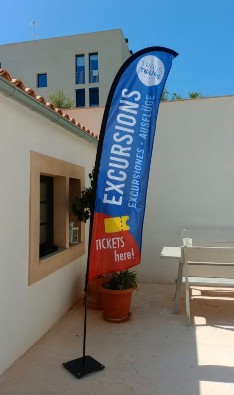 Bandera tipo surf Transtours Mallorca